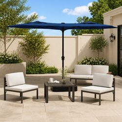 Durable and Practical Azure Blue Garden Parasol for Outdoors
