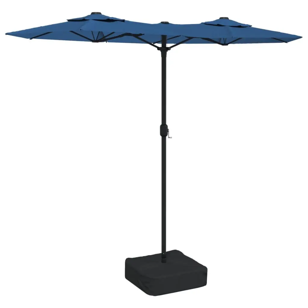 Double-Head Garden Parasol UV Protection 316 x 145 cm Azure Blue Outdoor Sunshade