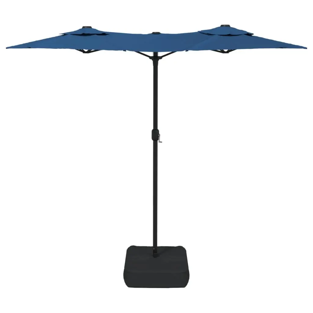 Double-Head Garden Parasol UV Protection 316 x 145 cm Azure Blue Outdoor Sunshade