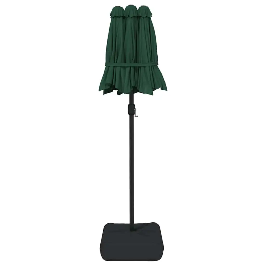 Double-Head Garden Parasol Outdoor Sunshade 316 x 145 cm Green