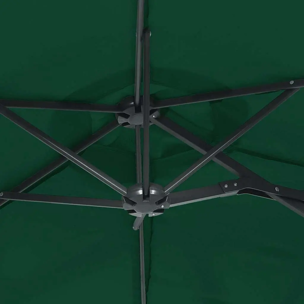 Double-Head Garden Parasol Outdoor Sunshade 316 x 145 cm Green