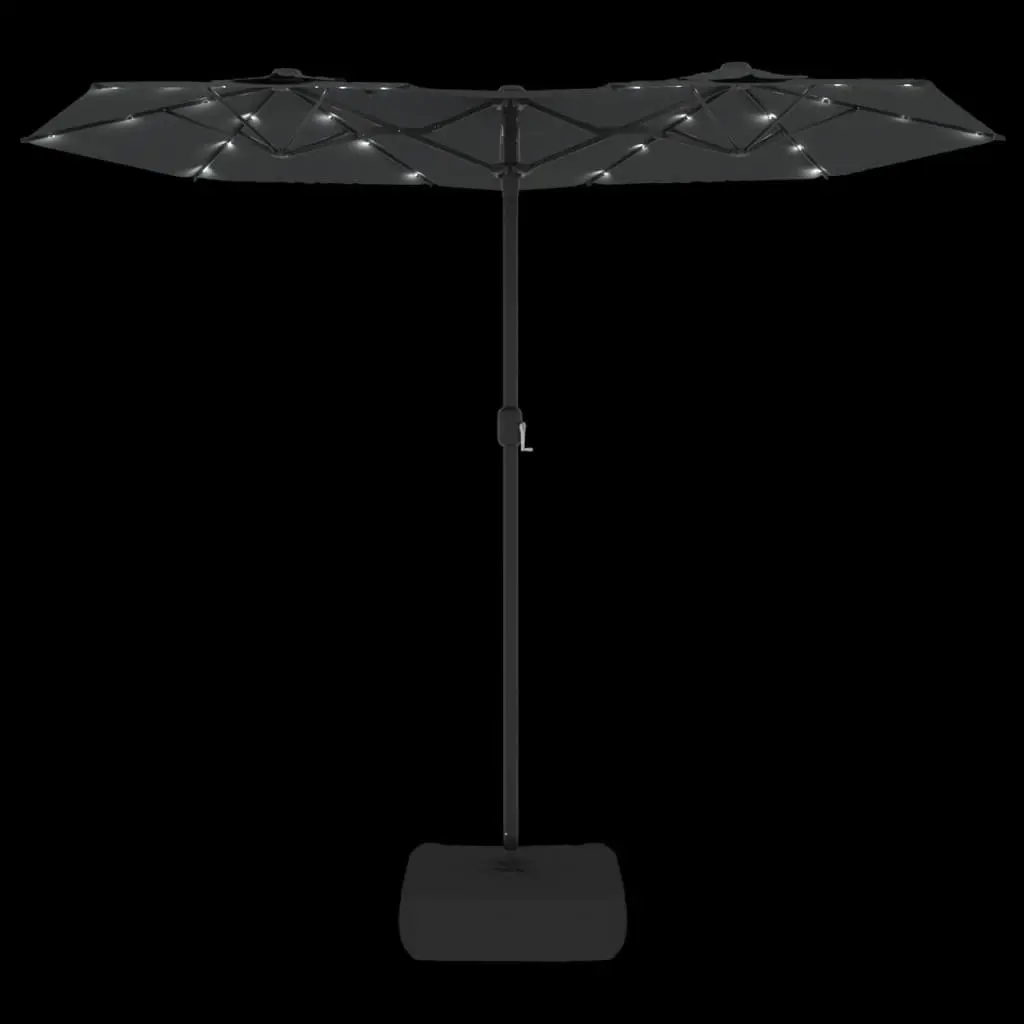 Double-Head Garden Parasol UV Protection 316x145cm Anthracite