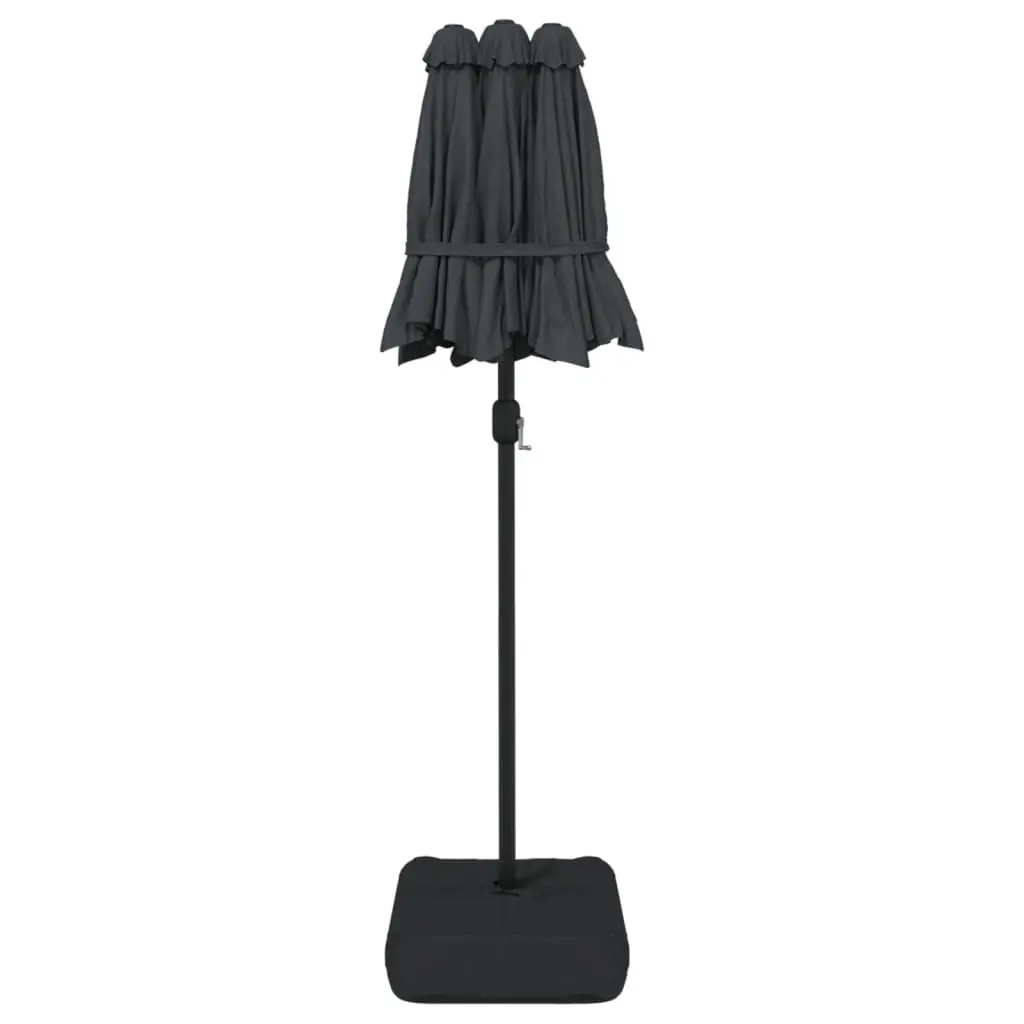 Double-Head Garden Parasol UV Protection 316x145cm Anthracite
