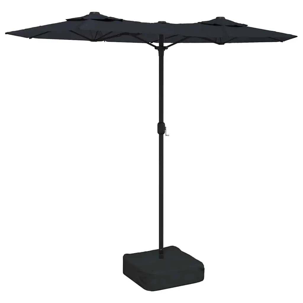 Double-Head Garden Parasol UV Protection 316 x 145 cm Black