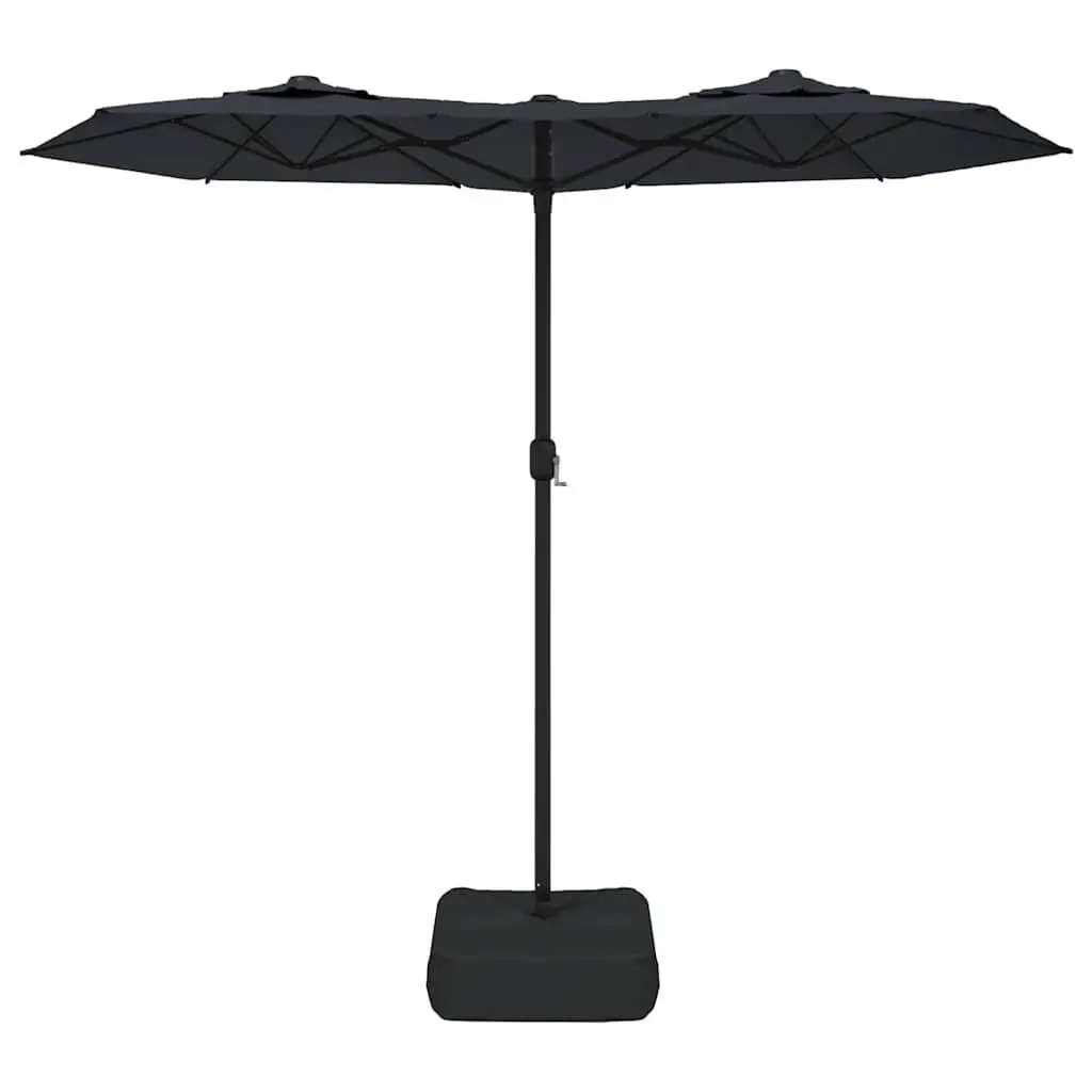 Double-Head Garden Parasol UV Protection 316 x 145 cm Black