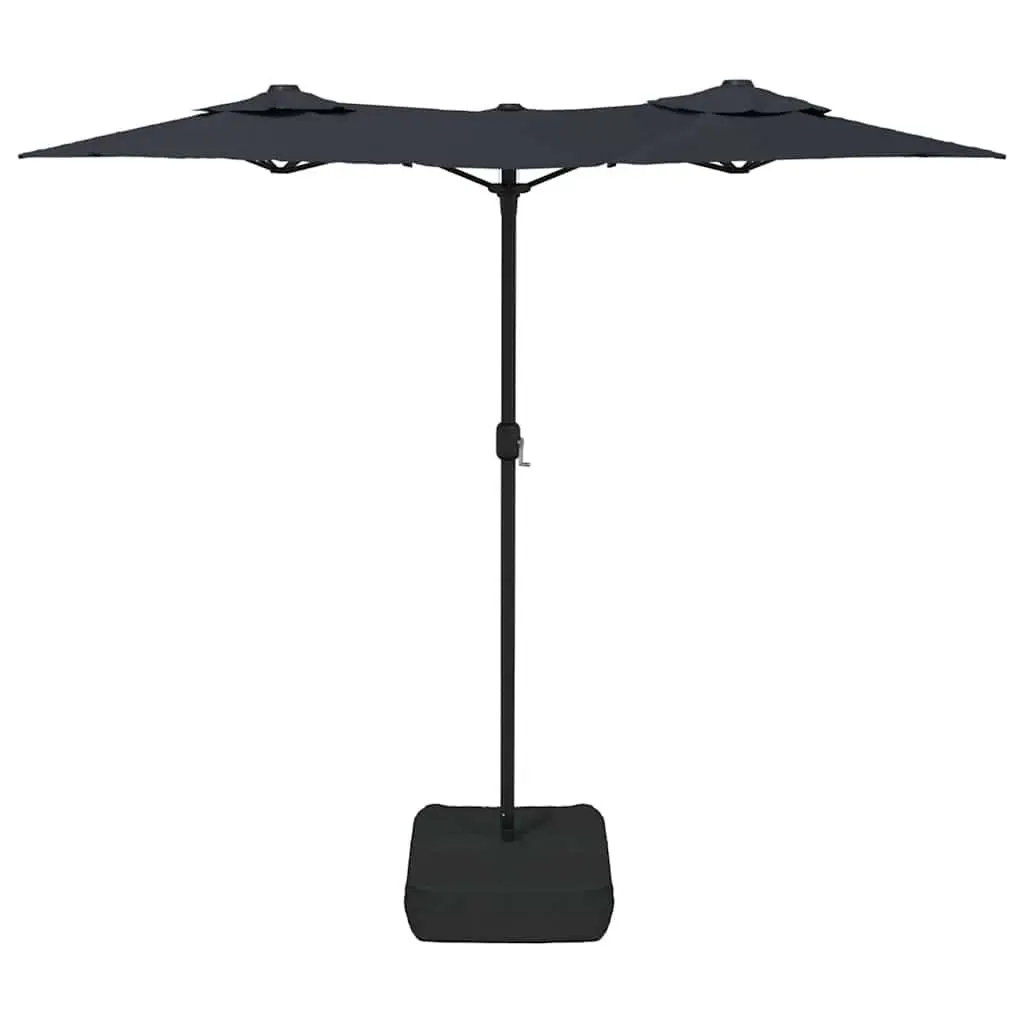 Double-Head Garden Parasol UV Protection 316 x 145 cm Black