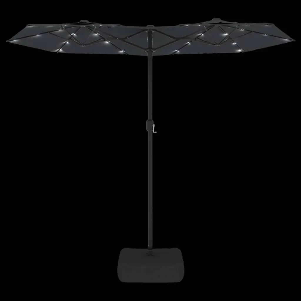 Double-Head Garden Parasol UV Protection 316 x 145 cm Black