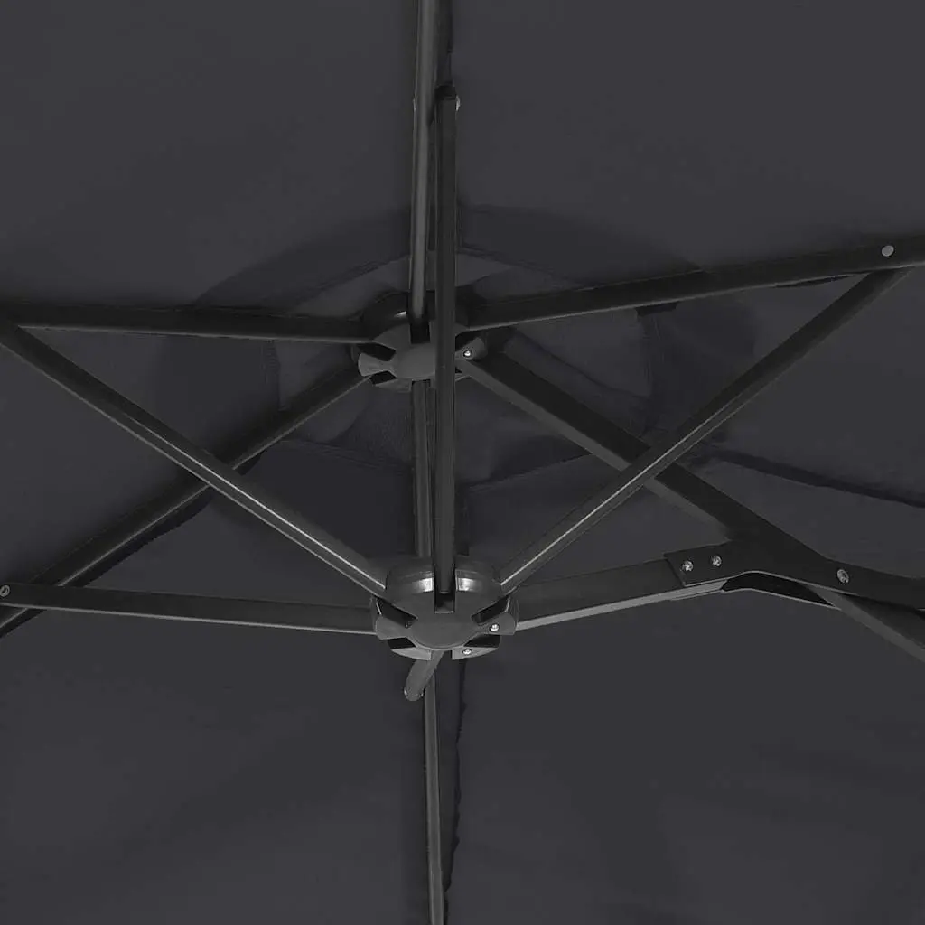 Double-Head Garden Parasol UV Protection 316 x 145 cm Black