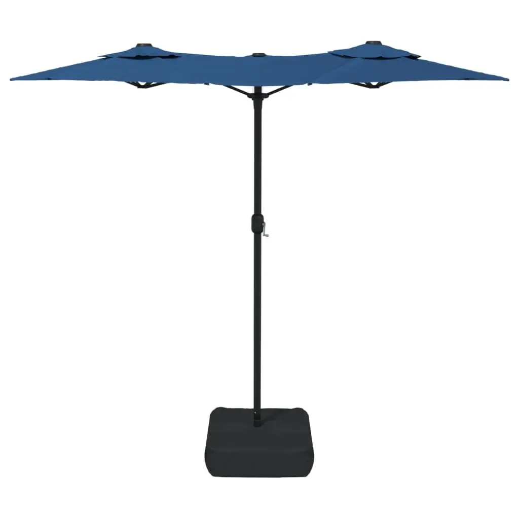 Double-Head Garden Parasol UV Protection 316 x 145 cm Azure Blue Outdoor Shade Umbrella