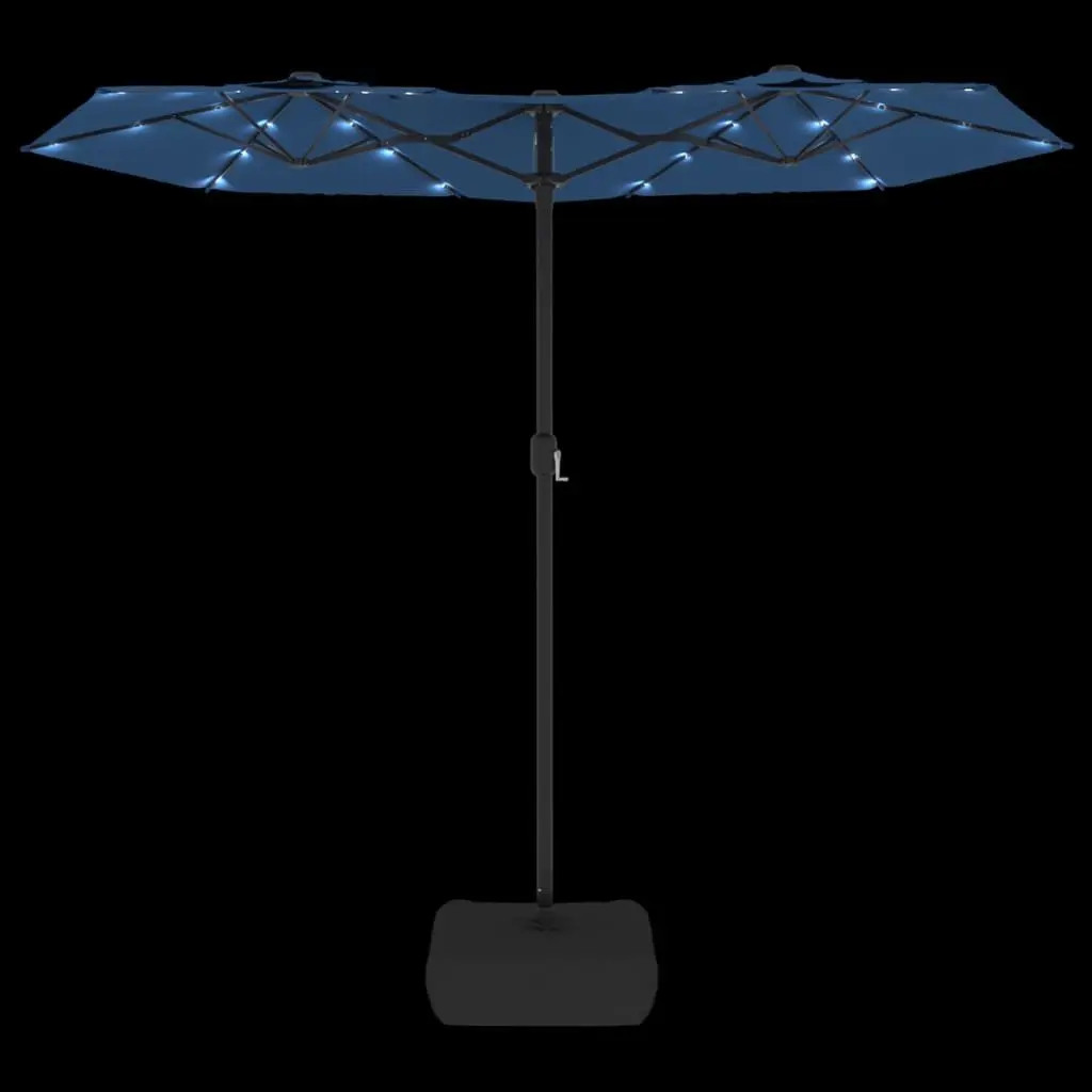 Double-Head Garden Parasol UV Protection 316 x 145 cm Azure Blue Outdoor Shade Umbrella