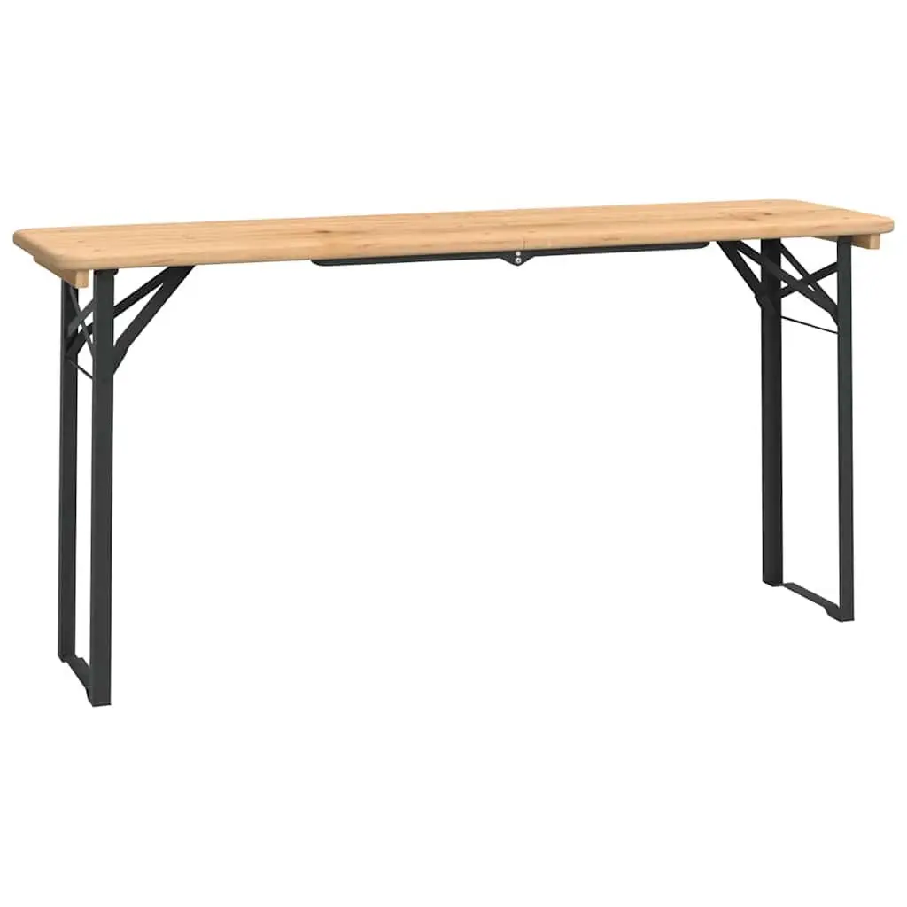3 Piece Folding Beer Table Set Outdoor Camping Picnic Brown