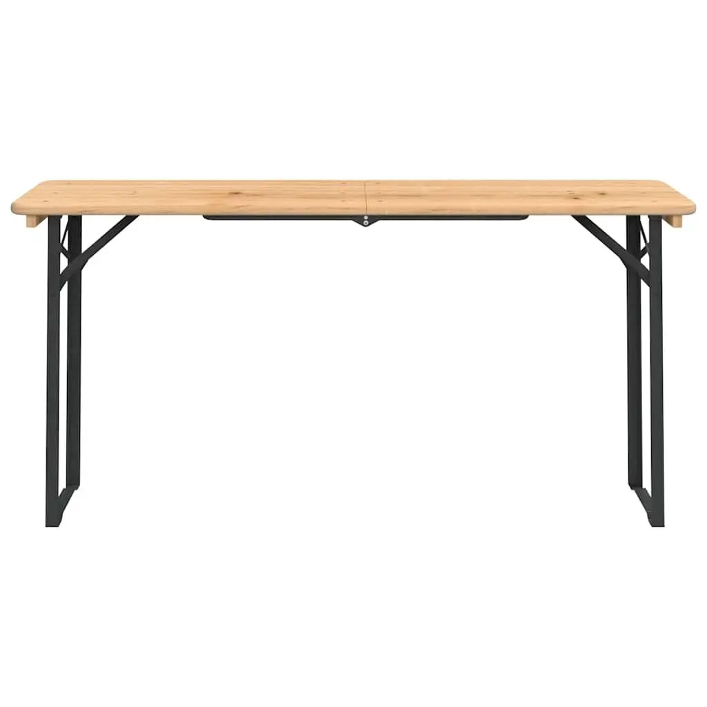 3 Piece Folding Beer Table Set Outdoor Camping Picnic Brown