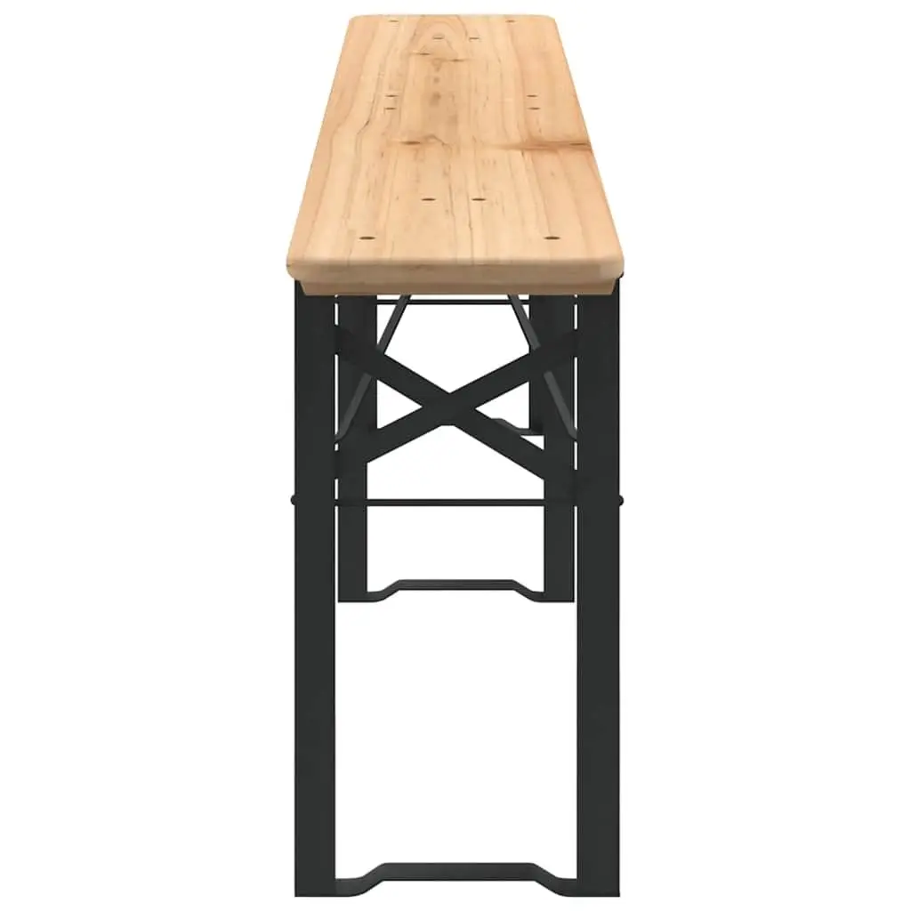 3 Piece Folding Beer Table Set Outdoor Camping Picnic Brown