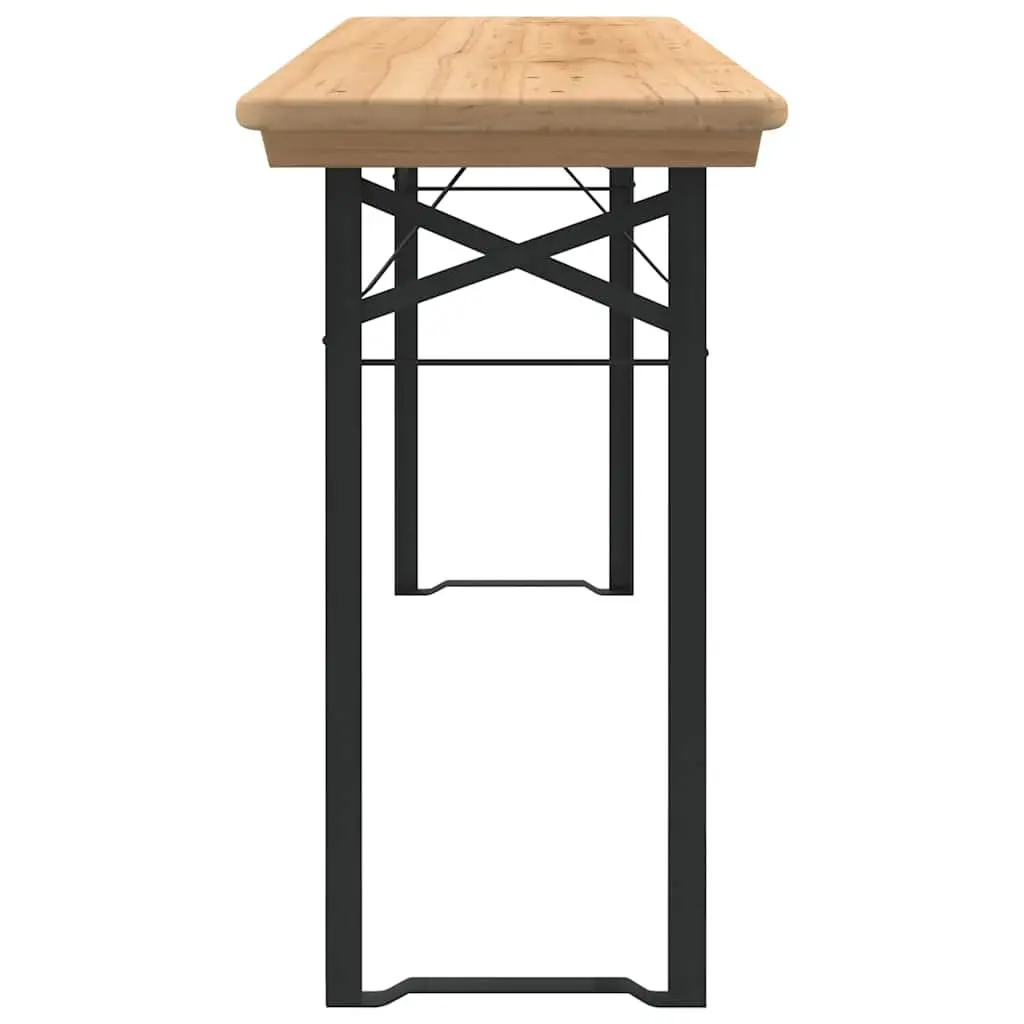 3 Piece Folding Beer Table Set Outdoor Camping Picnic Brown