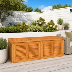 Rustic Teak Wood Garden Storage Box 150x50x55cm