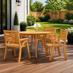 Durable Round Acacia Wood Garden Table Ø 110 cm
