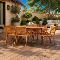 Reliable 200x90x75cm Garden Dining Table in Brown