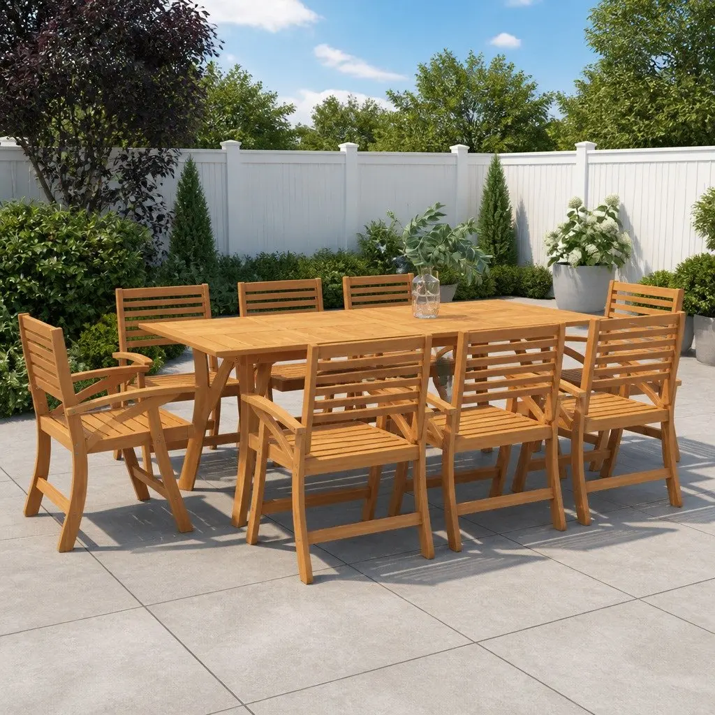 Solid Acacia Garden Table 200x90x75cm
