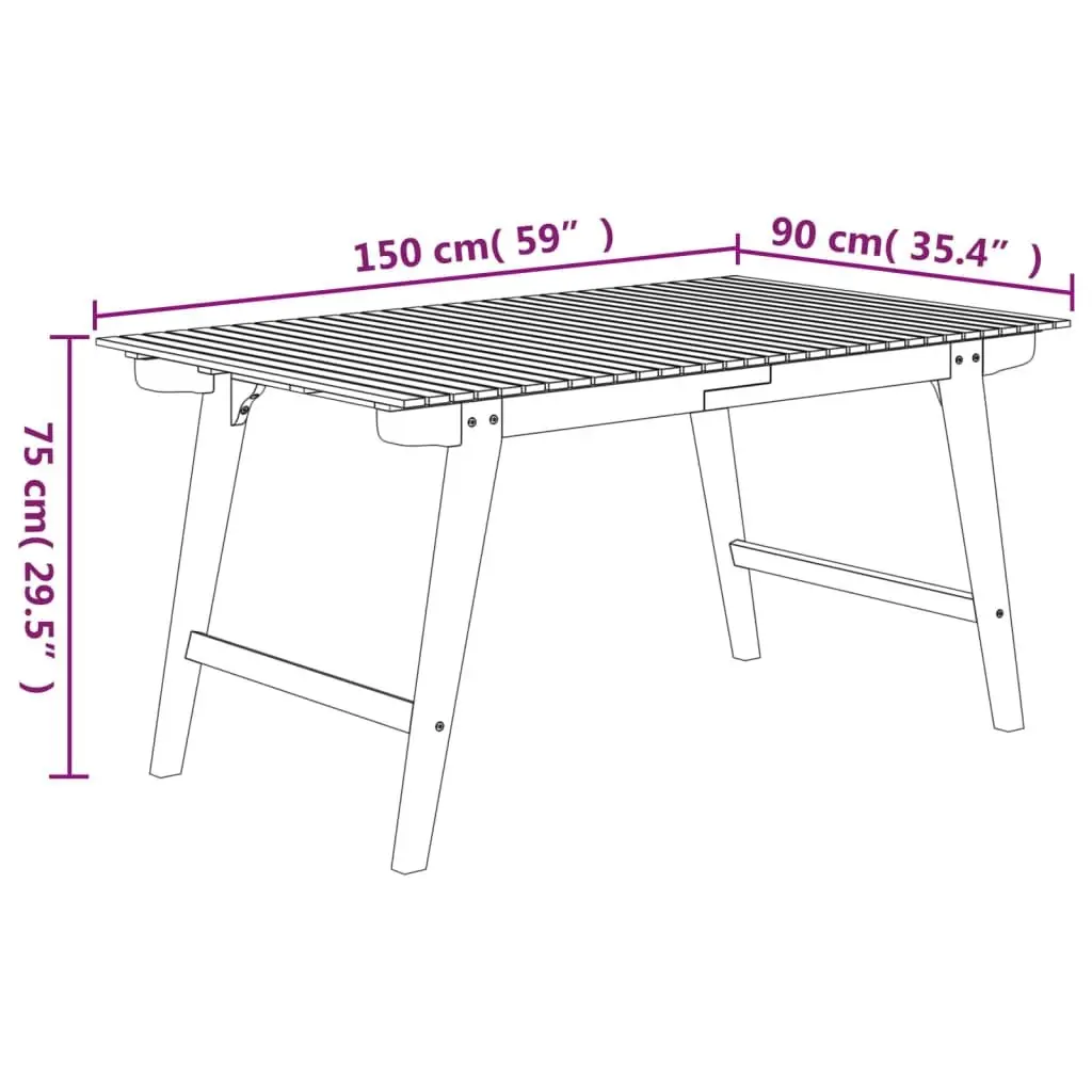 Solid Wood Garden Dining Table for Outdoor Use