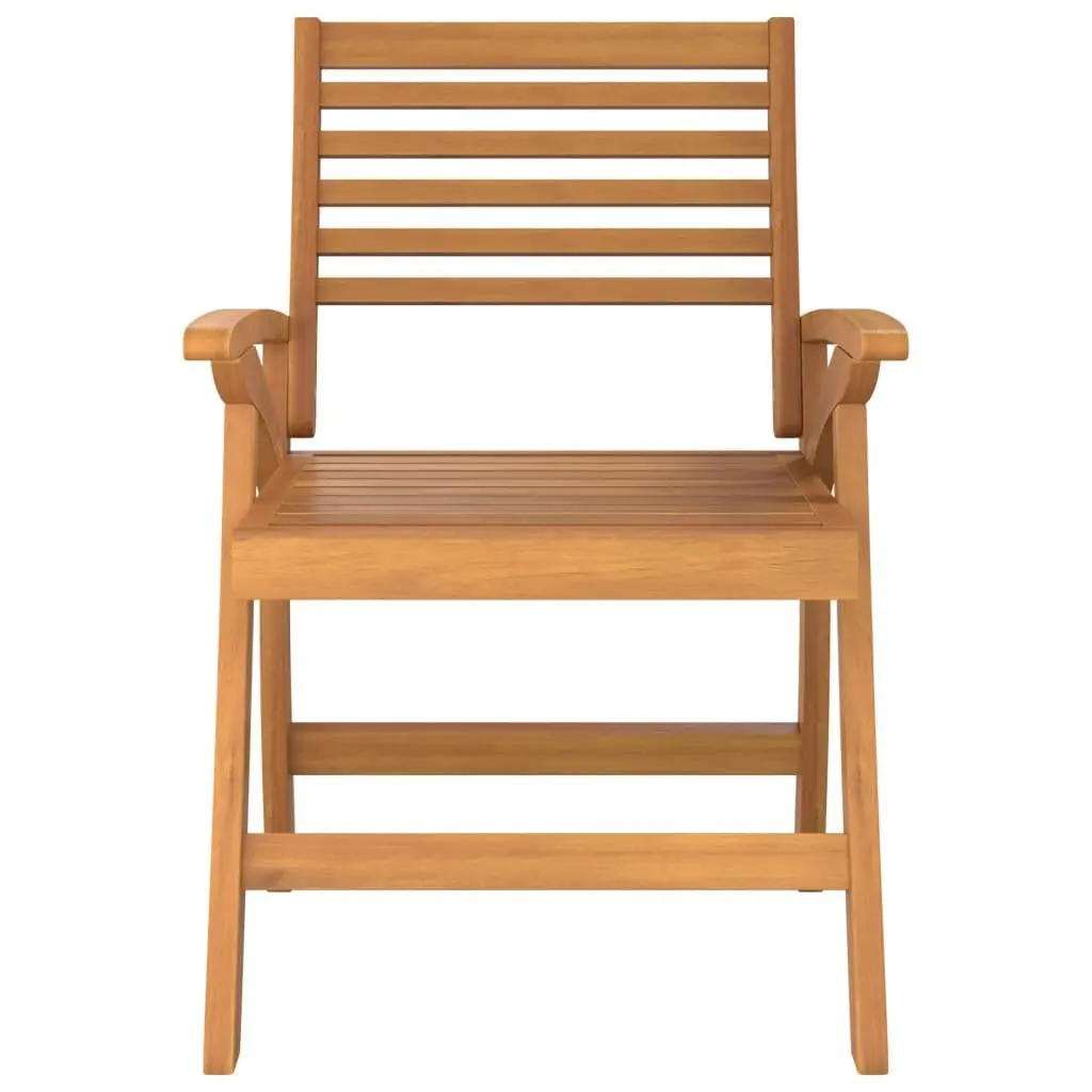 Outdoor Chairs Set of 3 Garden Seating Solid Wood Brown Patio Furniture