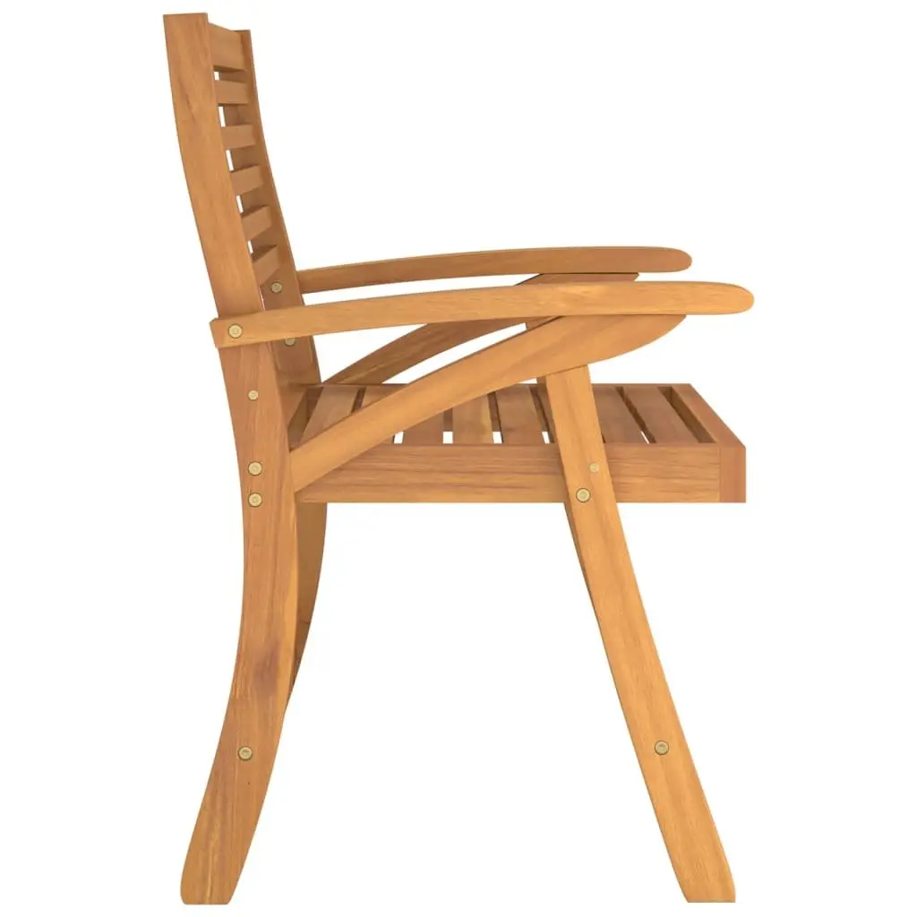 Outdoor Chairs Set of 3 Garden Seating Solid Wood Brown Patio Furniture
