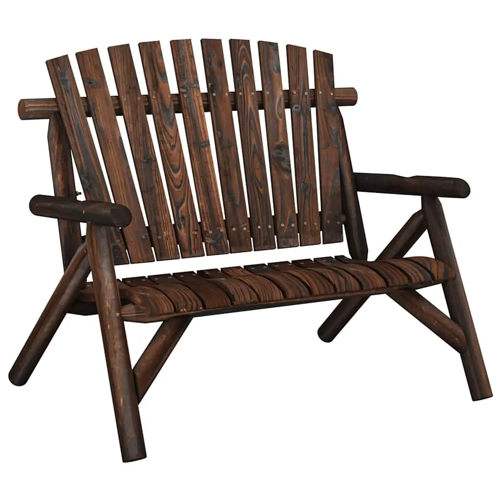 Wooden Garden Bench Outdoor Seating 2-Seater Brown