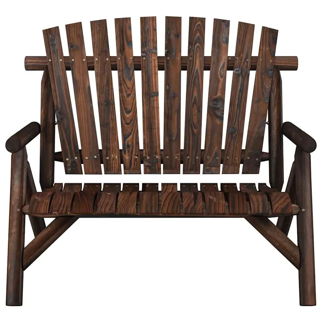 Wooden Garden Bench Outdoor Seating 2-Seater Brown
