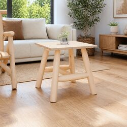 Reliable Brown Side Table: Solid Wood Spruce Quality