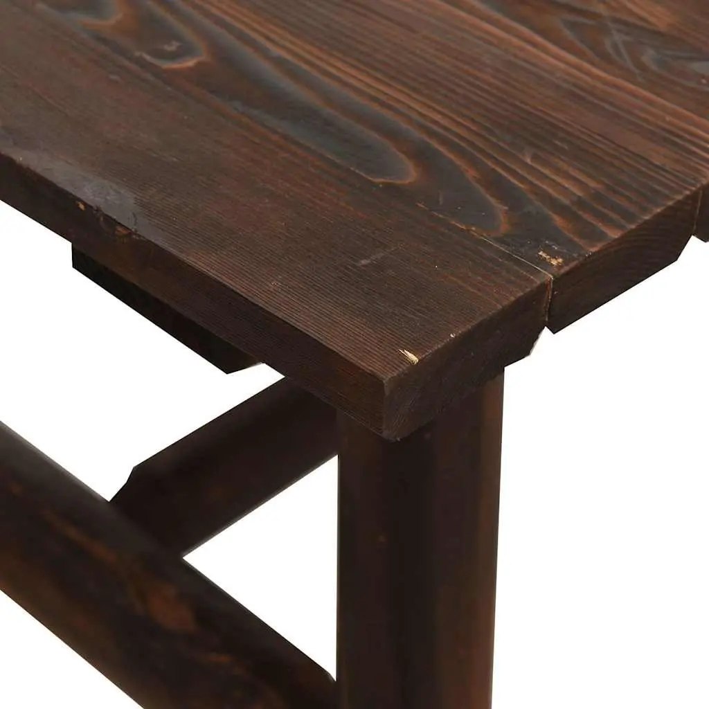Wooden Side Table Outdoor Garden Patio Accent Furniture 49x49x50 cm Brown