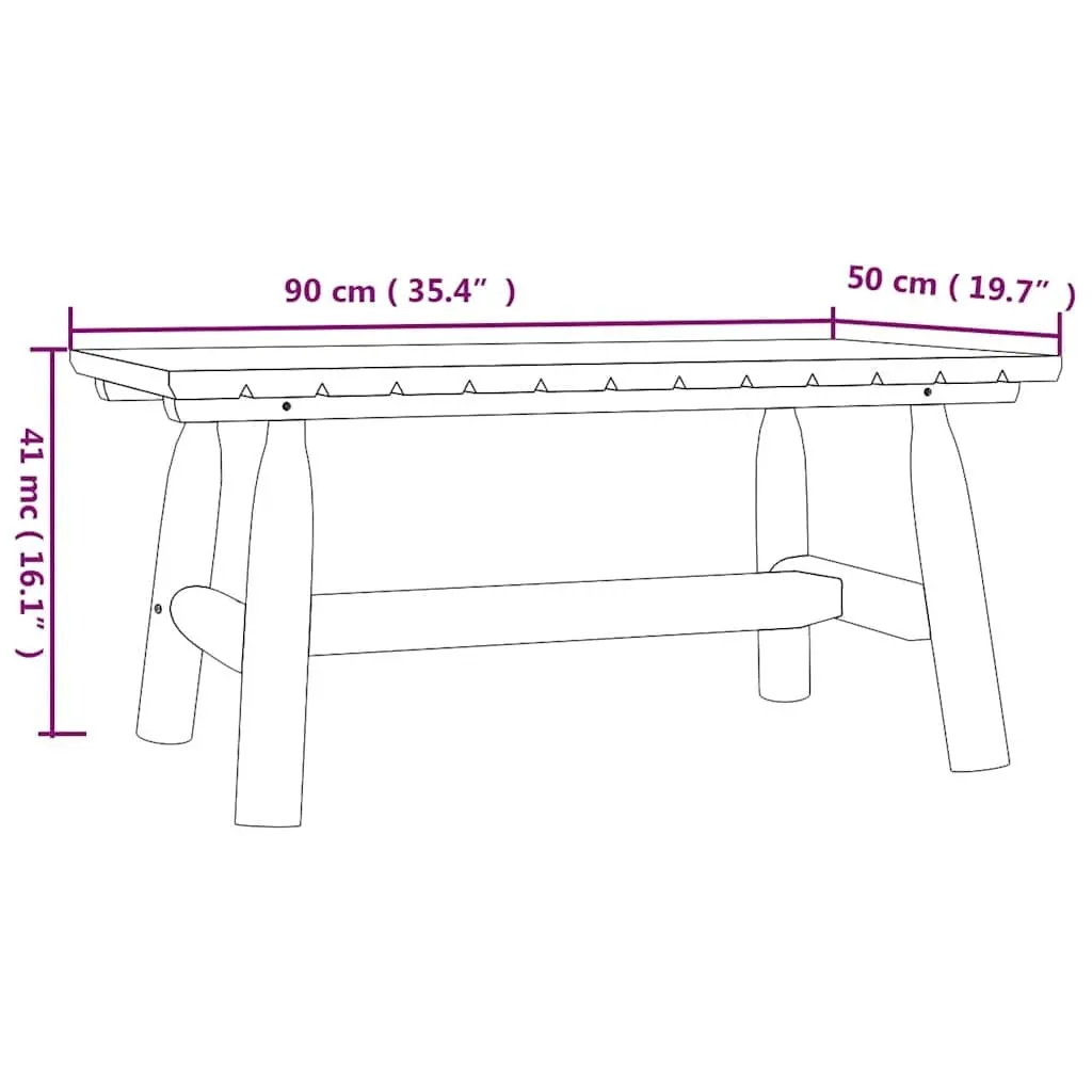 Outdoor Coffee Table Brown Solid Spruce Wood Patio Garden Furniture 90 x 50 x 41 cm