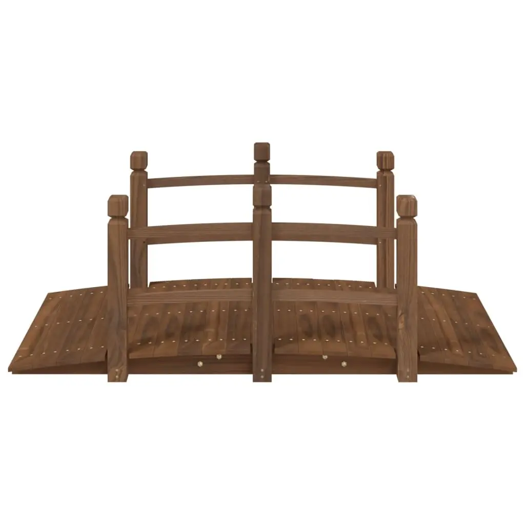 Wooden Garden Bridge Outdoor Structure with Rails 150x67x56cm Brown