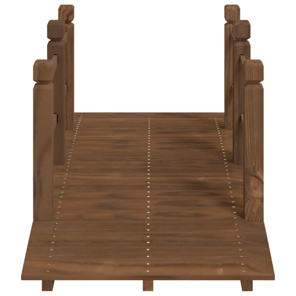 Wooden Garden Bridge Outdoor Structure with Rails 150x67x56cm Brown