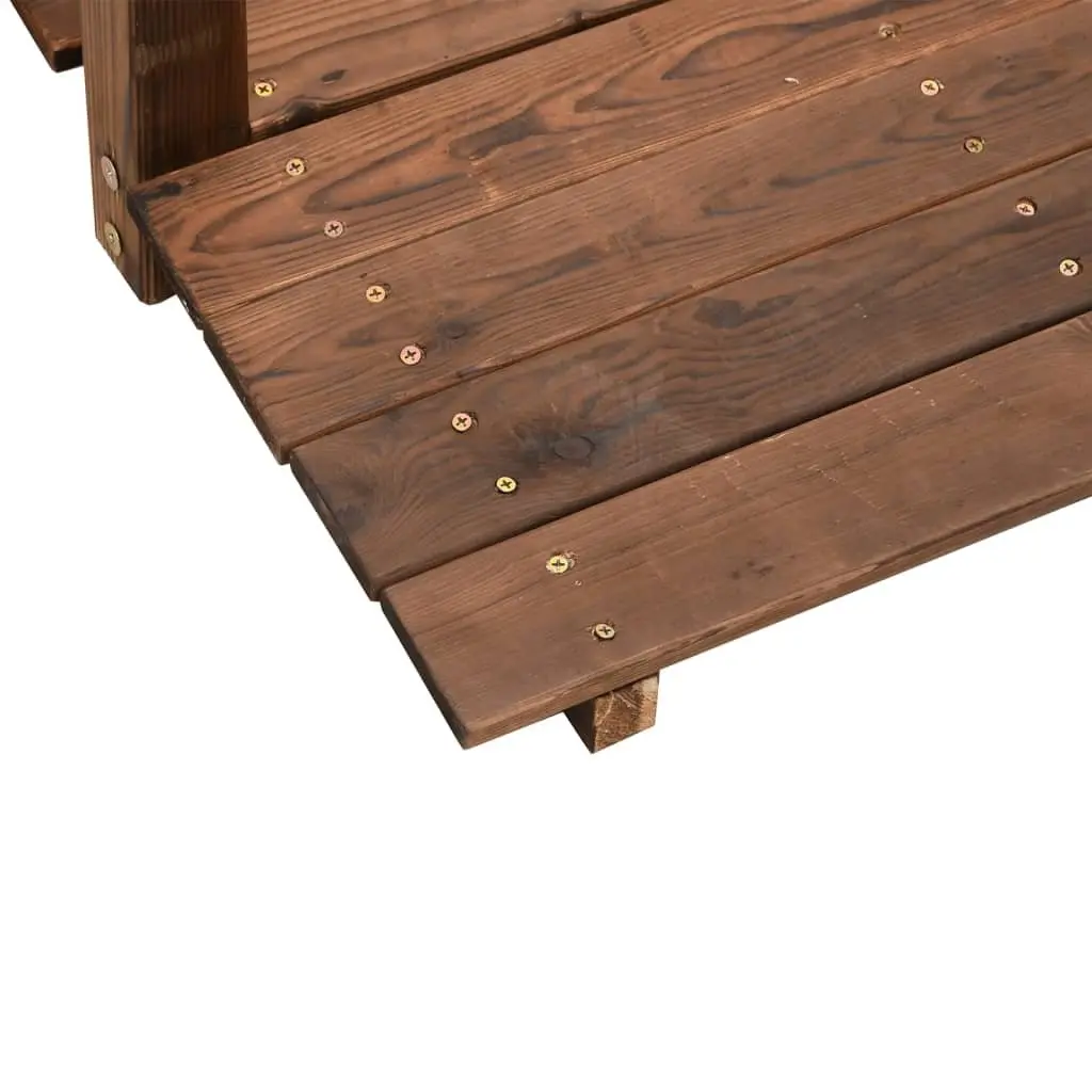 Wooden Garden Bridge Outdoor Structure with Rails 150x67x56cm Brown