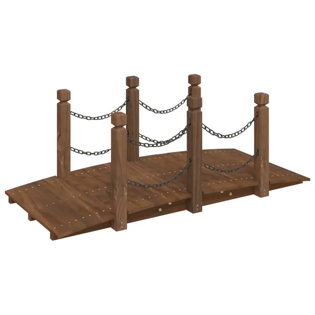 Garden Bridge Solid Wood Spruce Outdoor Structure 150 x 67 x 56 cm Brown