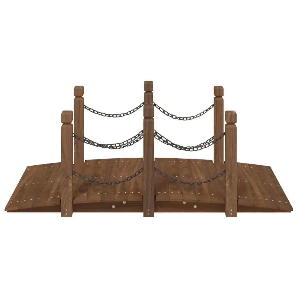Garden Bridge Solid Wood Spruce Outdoor Structure 150 x 67 x 56 cm Brown