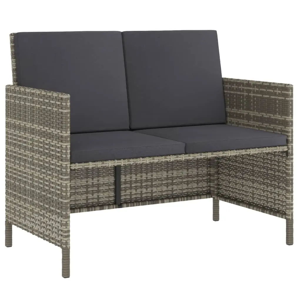 Garden Dining Set 6 Piece Outdoor Furniture Grey Rattan Table Chairs Cushions