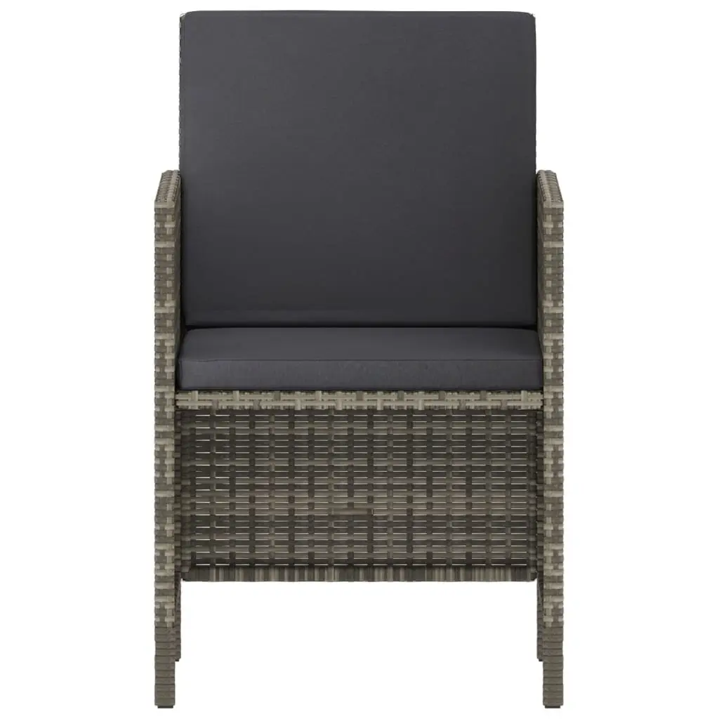 Garden Dining Set 6 Piece Outdoor Furniture Grey Rattan Table Chairs Cushions