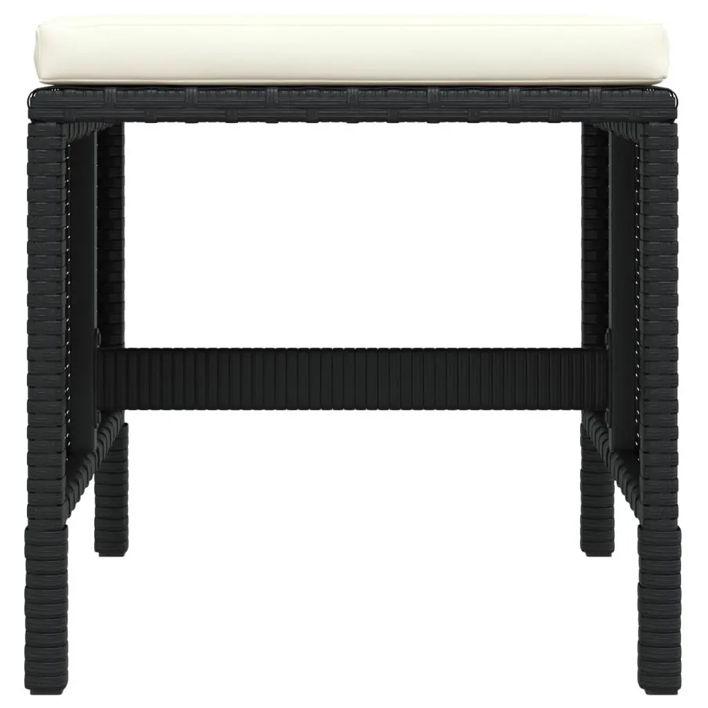 Outdoor Furniture Dining Set 6 Piece Black Rattan Cushions Garden Patio