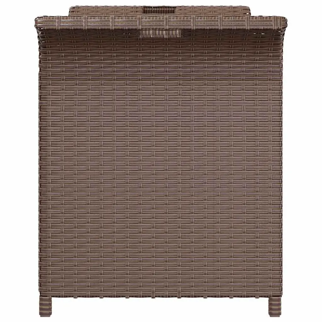 Outdoor Garden Bench with Storage Cushion Brown Patio Seating Furniture