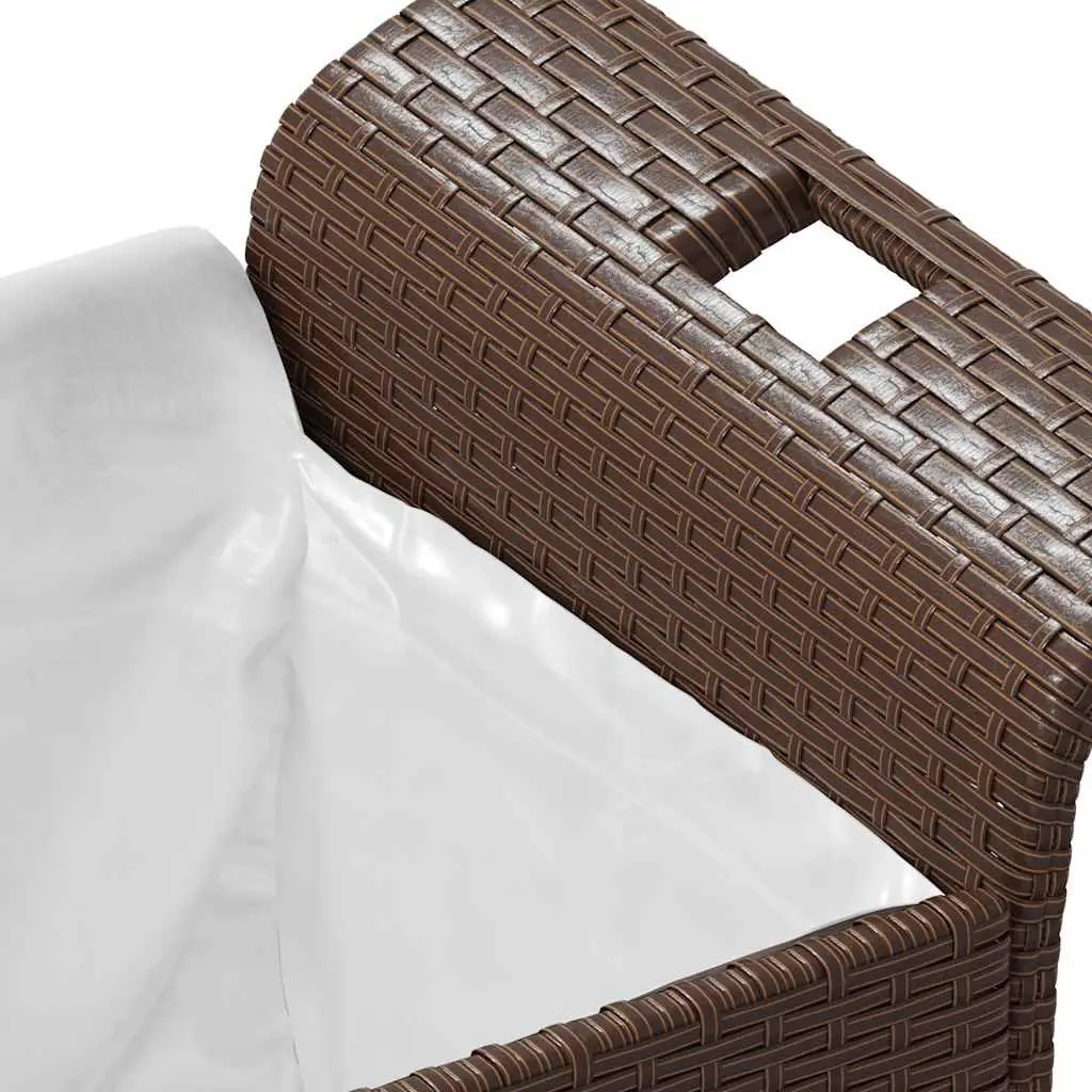 Outdoor Garden Bench with Storage Cushion Brown Patio Seating Furniture