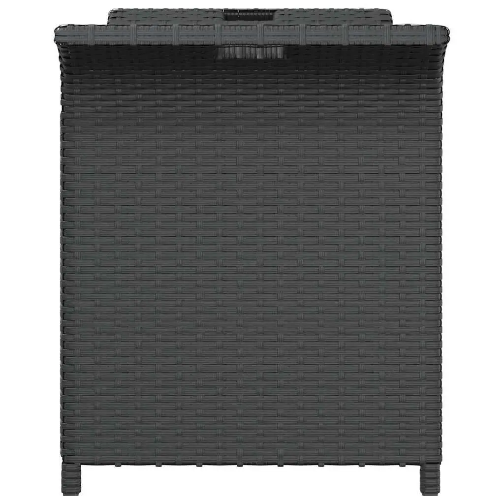 Garden Bench with Storage Cushion Seat 116 x 46 x 57 cm Black Poly Rattan