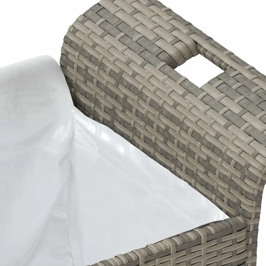 Garden Bench Storage Cushion Grey Poly Rattan Outdoor Patio Seating 116x46x57 cm