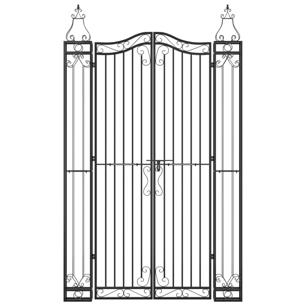 Garden Gate Ornamental Entryway 121x200cm Black Wrought Iron