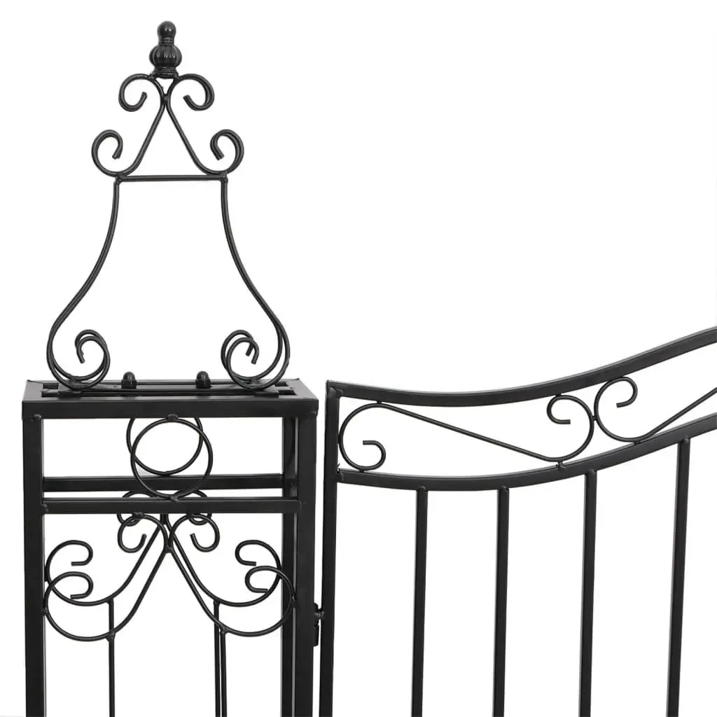 Garden Gate Ornamental Entryway 121x200cm Black Wrought Iron