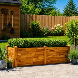 Raised Garden Bed Wooden Planter Box Stackable Acacia Flower Vegetable Herb