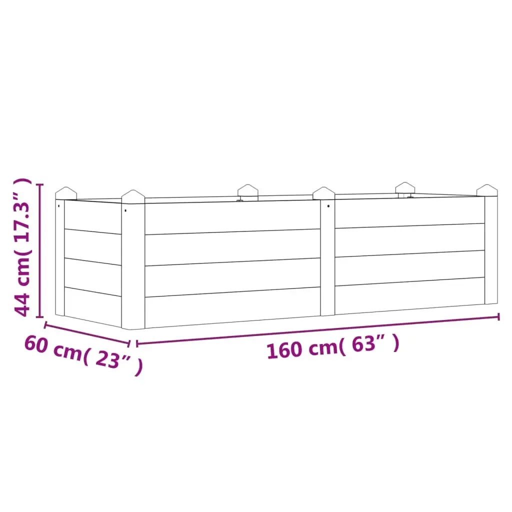 Wooden Raised Bed Planter Box Acacia Stackable for Flowers Vegetables Herbs 160x60x44cm Brown