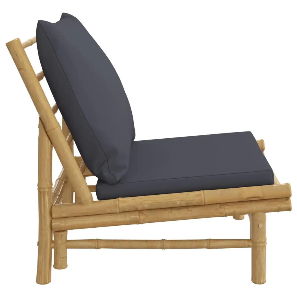 Bamboo Garden Chairs with Grey Cushions