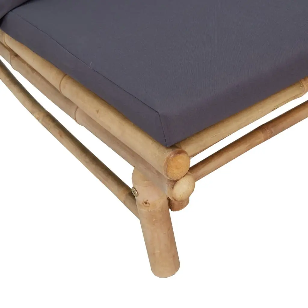 Bamboo Garden Chairs with Grey Cushions