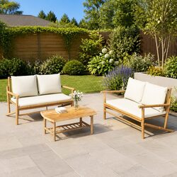 Reliable Bamboo Garden Bench with Comfortable Cushions