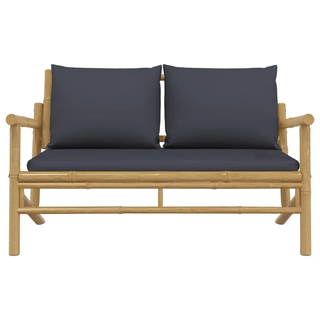 Bamboo Garden Bench with Cushions